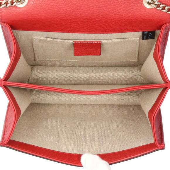 GUCCI Red Leather Shoulder Bag - Picture 6 of 10